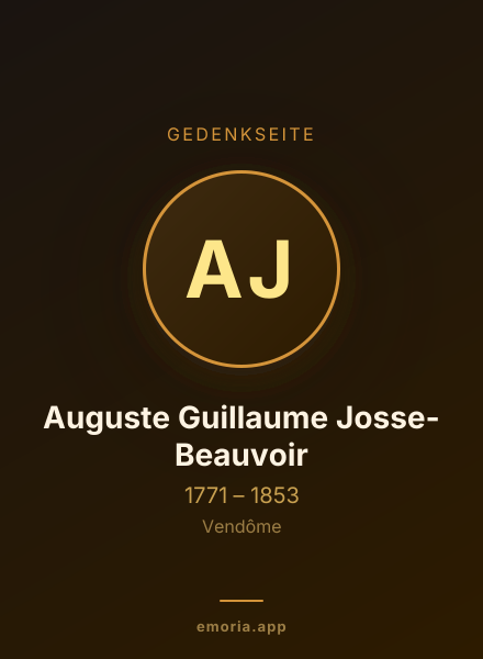Gedenkportrait von Auguste Guillaume Josse-Beauvoir