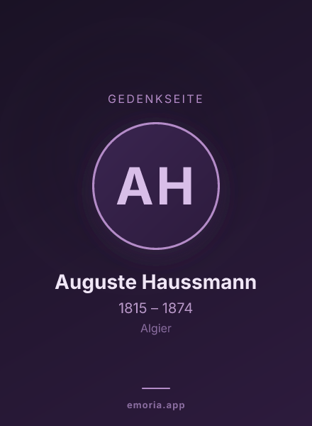 Gedenkportrait von Auguste Haussmann