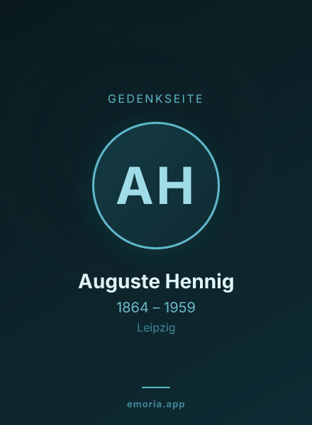 Gedenkportrait von Auguste Hennig