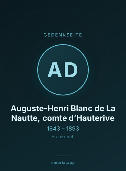 Gedenkportrait von Auguste-Henri Blanc de La Nautte, comte d’Hauterive