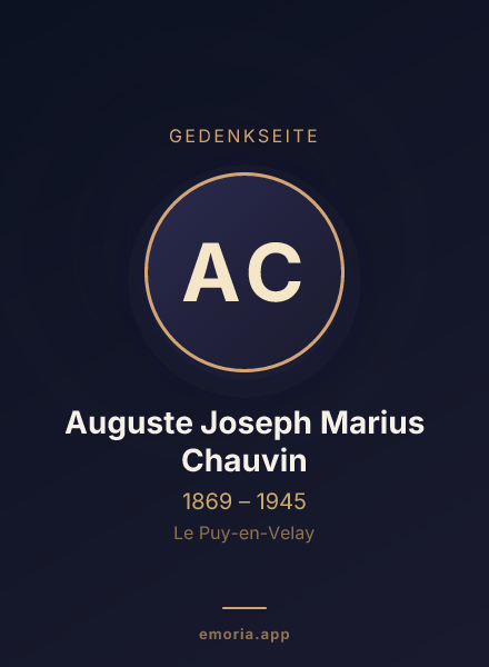 Gedenkportrait von Auguste Joseph Marius Chauvin