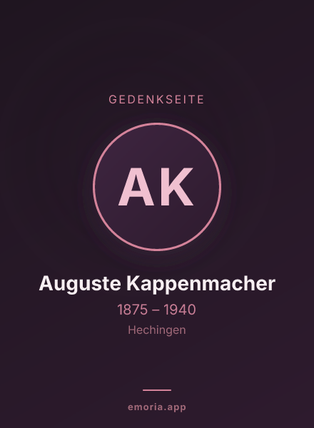 Gedenkportrait von Auguste Kappenmacher