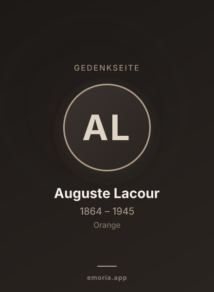 Gedenkportrait von Auguste Lacour