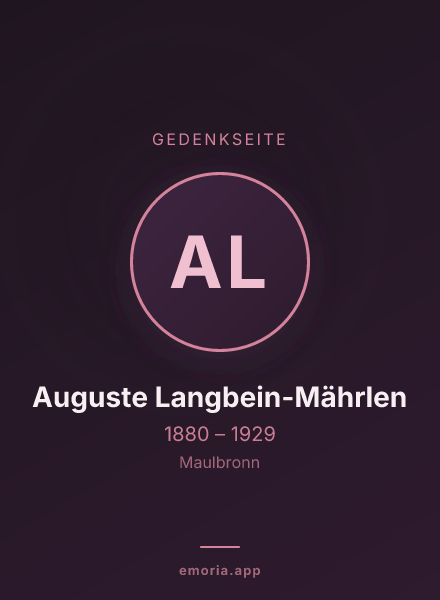 Gedenkportrait von Auguste Langbein-Mährlen