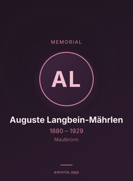 Memorial portrait of Auguste Langbein-Mährlen