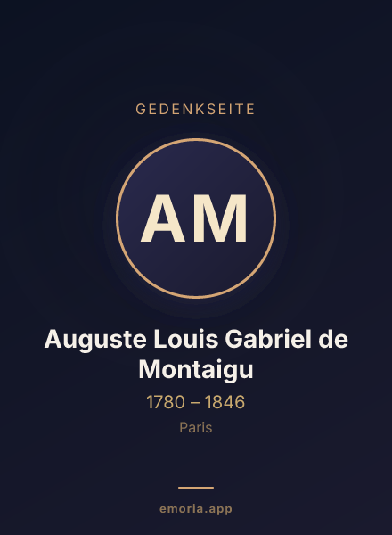 Gedenkportrait von Auguste Louis Gabriel de Montaigu