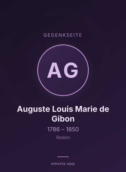 Gedenkportrait von Auguste Louis Marie de Gibon