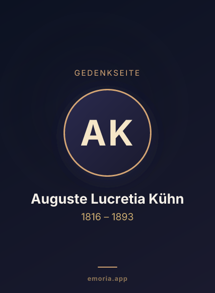 Gedenkportrait von Auguste Lucretia Kühn