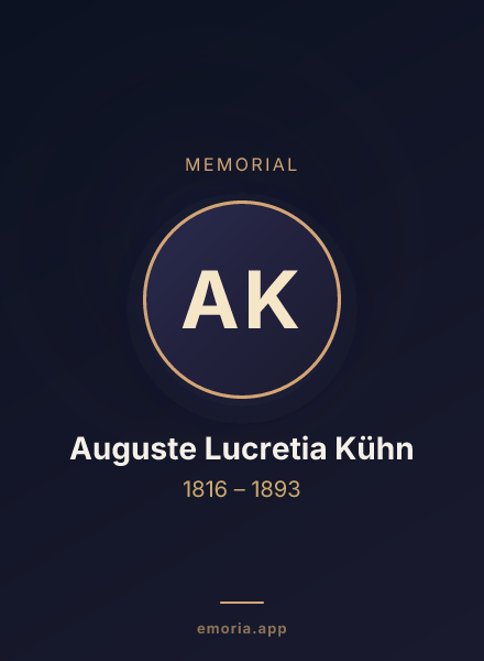 Memorial portrait of Auguste Lucretia Kühn