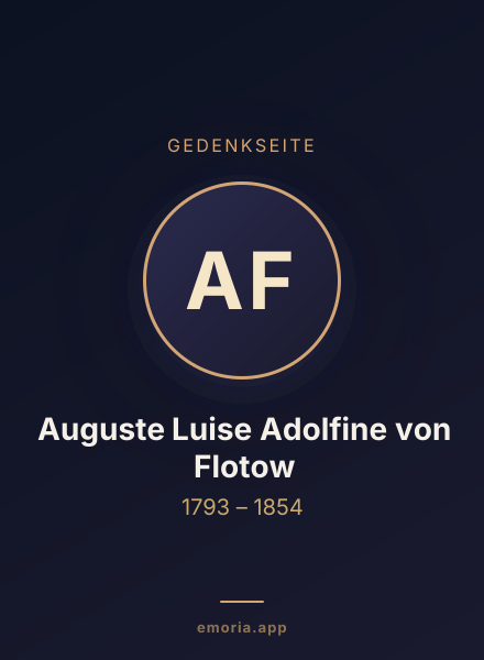 Gedenkportrait von Auguste Luise Adolfine von Flotow