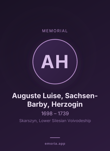 Memorial portrait of Auguste Luise, Sachsen-Barby, Herzogin