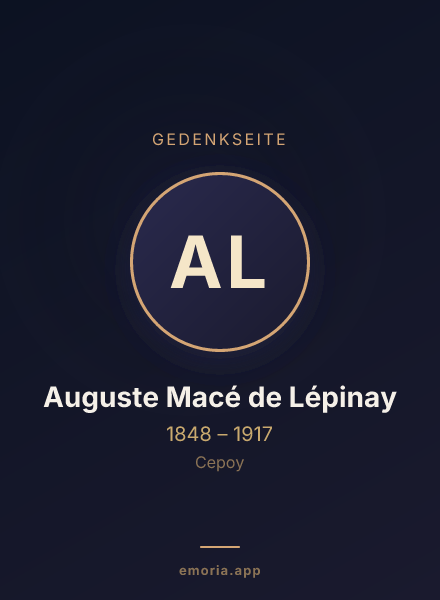 Gedenkportrait von Auguste Macé de Lépinay
