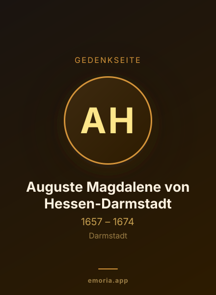 Gedenkportrait von Auguste Magdalene von Hessen-Darmstadt