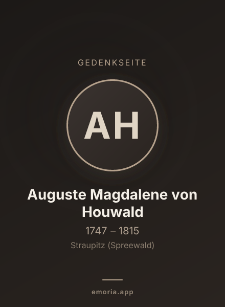 Gedenkportrait von Auguste Magdalene von Houwald