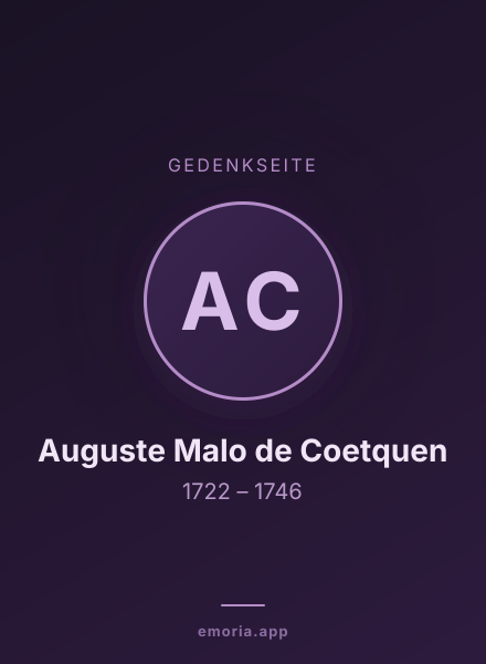 Gedenkportrait von Auguste Malo de Coetquen