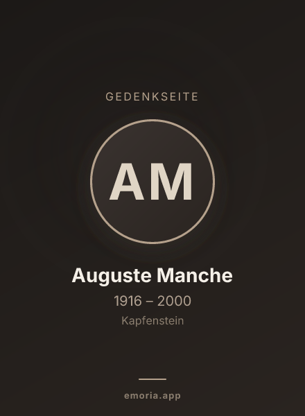 Gedenkportrait von Auguste Manche