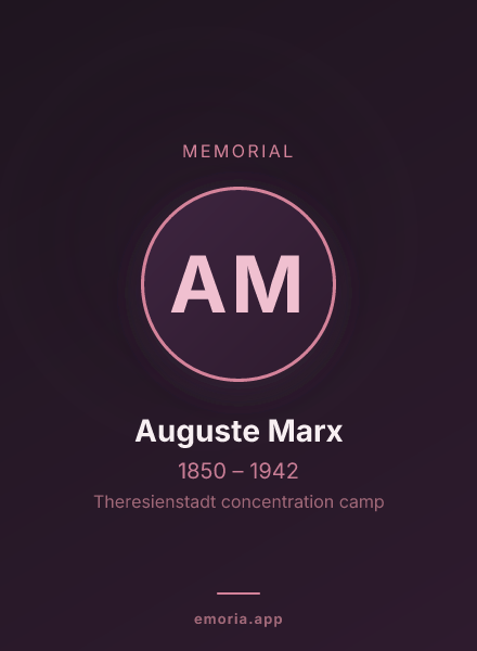 Memorial portrait of Auguste Marx
