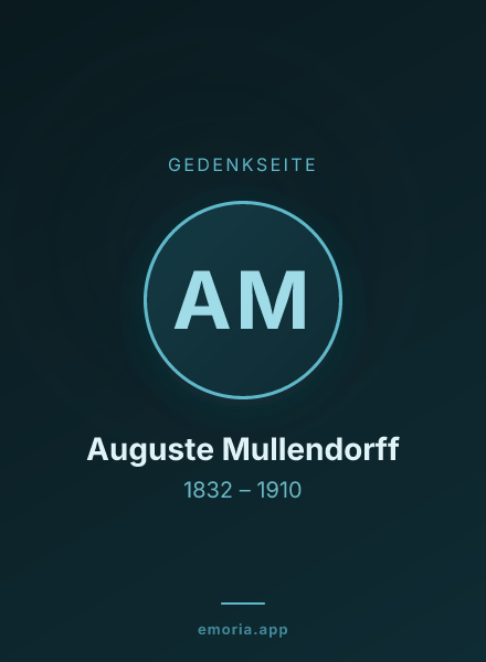 Gedenkportrait von Auguste Mullendorff