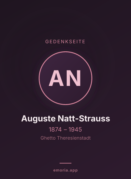 Gedenkportrait von Auguste Natt-Strauss