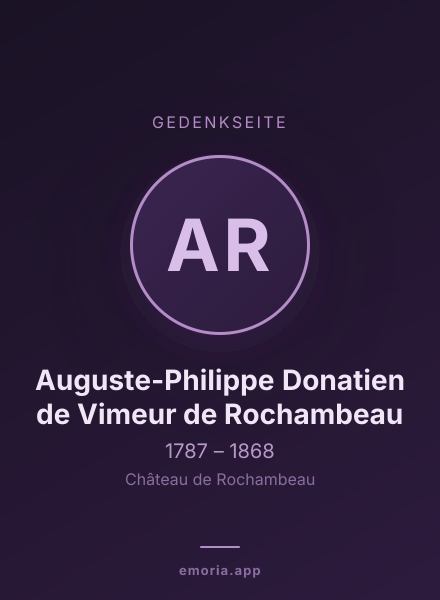 Gedenkportrait von Auguste-Philippe Donatien de Vimeur de Rochambeau