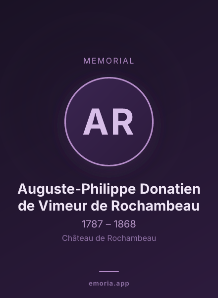 Memorial portrait of Auguste-Philippe Donatien de Vimeur de Rochambeau