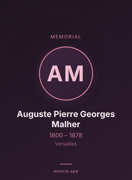 Memorial portrait of Auguste Pierre Georges Malher