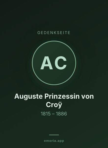 Gedenkportrait von Auguste Prinzessin von Croÿ