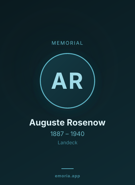 Memorial portrait of Auguste Rosenow