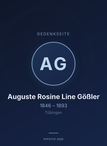 Gedenkportrait von Auguste Rosine Line Gößler