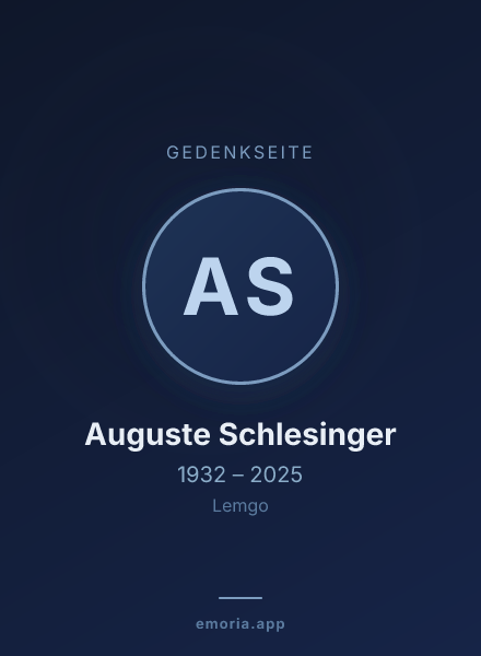 Gedenkportrait von Auguste Schlesinger
