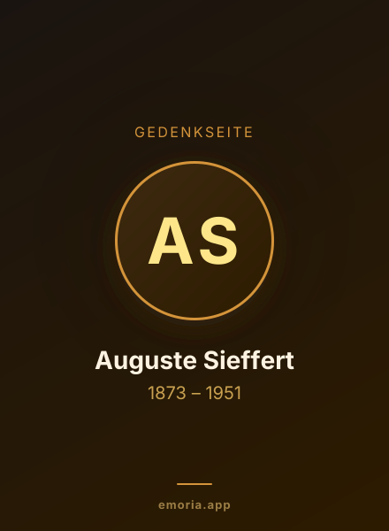 Gedenkportrait von Auguste Sieffert