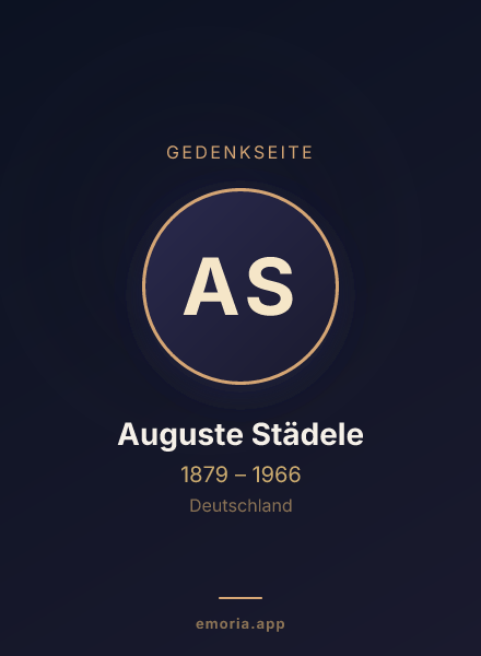 Gedenkportrait von Auguste Städele