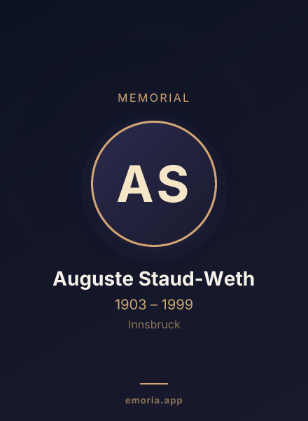 Memorial portrait of Auguste Staud-Weth