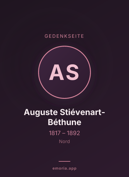 Gedenkportrait von Auguste Stiévenart-Béthune