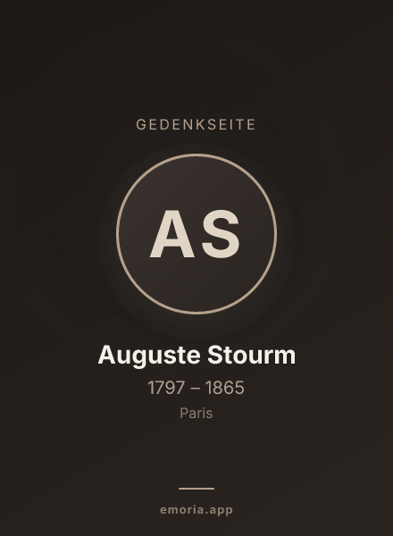Gedenkportrait von Auguste Stourm