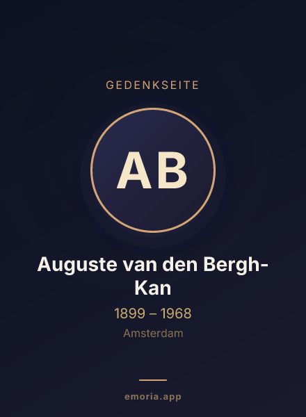 Gedenkportrait von Auguste van den Bergh-Kan