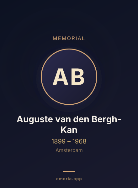 Memorial portrait of Auguste van den Bergh-Kan