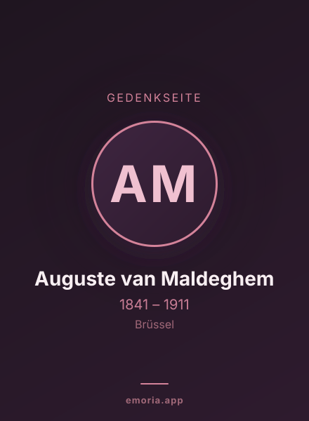 Gedenkportrait von Auguste van Maldeghem