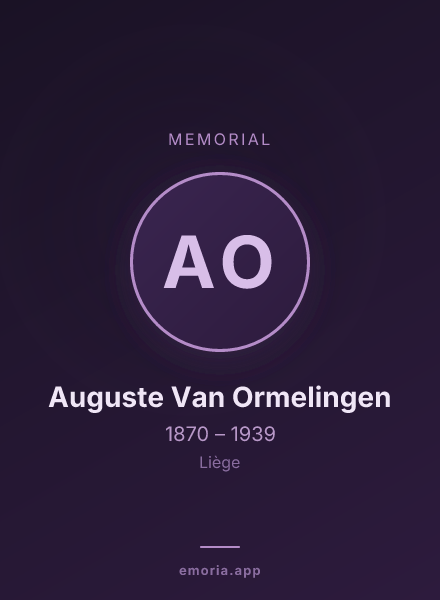 Memorial portrait of Auguste Van Ormelingen