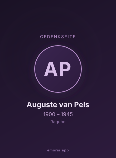 Gedenkportrait von Auguste van Pels