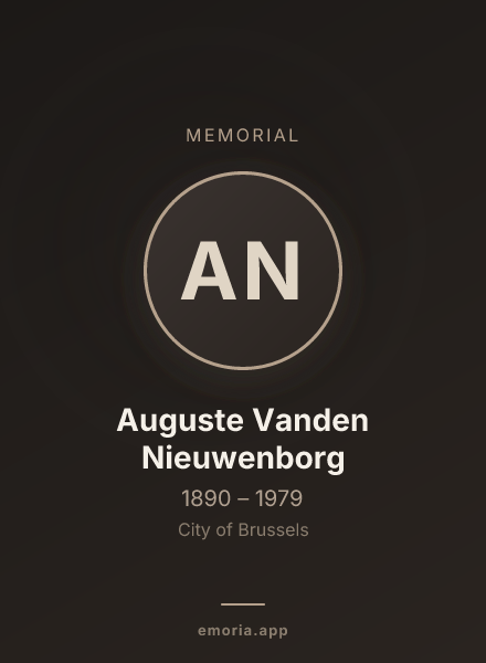Memorial portrait of Auguste Vanden Nieuwenborg