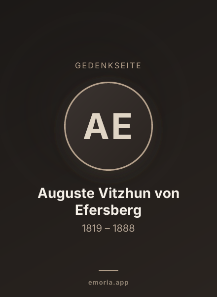 Gedenkportrait von Auguste Vitzhun von Efersberg