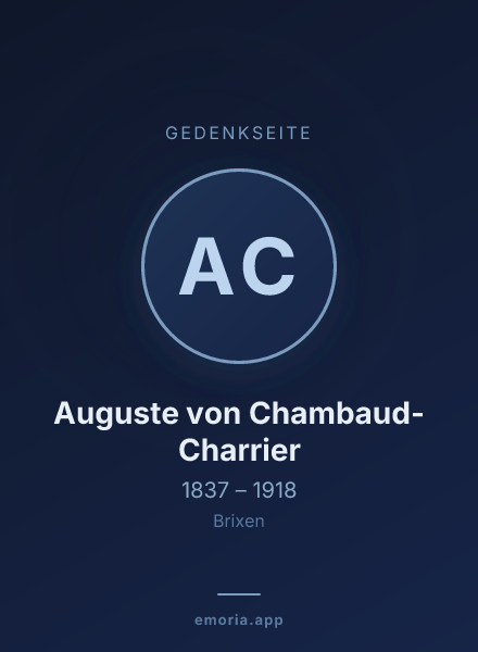 Gedenkportrait von Auguste von Chambaud-Charrier