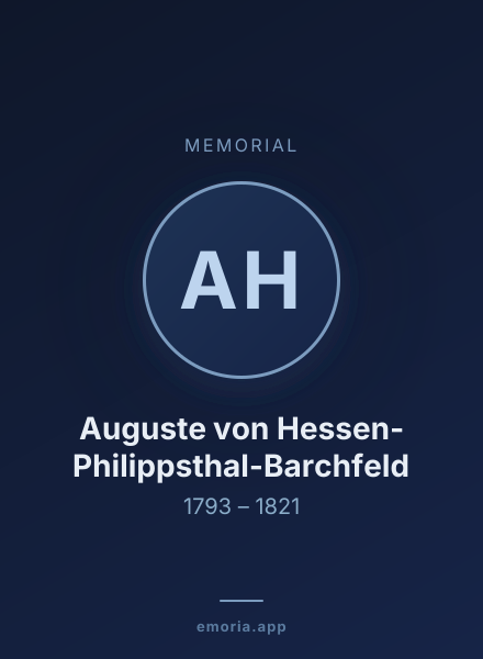 Memorial portrait of Auguste von Hessen-Philippsthal-Barchfeld
