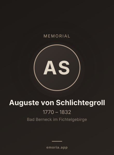 Memorial portrait of Auguste von Schlichtegroll