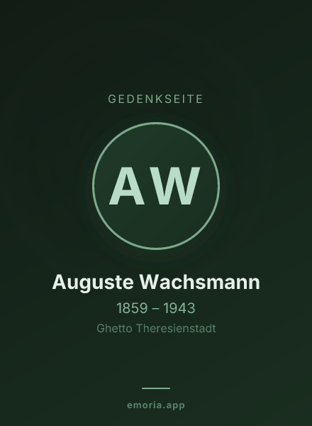 Gedenkportrait von Auguste Wachsmann