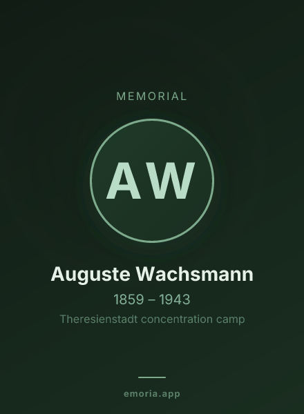 Memorial portrait of Auguste Wachsmann