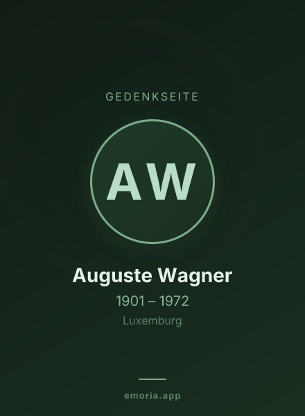 Gedenkportrait von Auguste Wagner