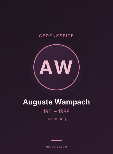 Gedenkportrait von Auguste Wampach
