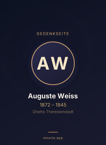 Gedenkportrait von Auguste Weiss